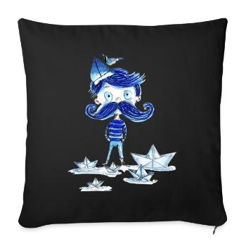Mr. Blue - Sofa pillowcase 17,3'' x 17,3'' (45 x 45 cm) - black - Front