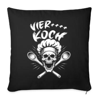 Schädelkoch Punkgrafik - Sofakissenbezug 45 x 45 cm - Schwarz - Vorne