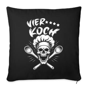 Kochskull - Sofakissenbezug 45 x 45 cm - Schwarz - Vorne
