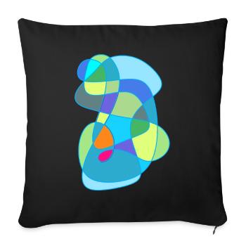 Accentuated color-shaping design - Sofa pillowcase 17,3'' x 17,3'' (45 x 45 cm) - black - Front