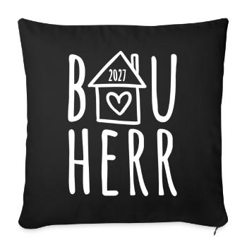Bauherr 2027 - Sofakissenbezug 45 x 45 cm - Schwarz - Vorne