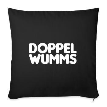 Doppel WUMMS. Zitat unseres Bundeskanzlers. - Sofakissenbezug 45 x 45 cm - Schwarz - Vorne