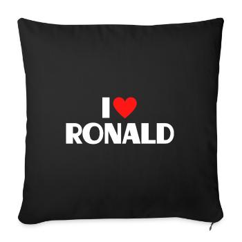 I Love Ronald Red Heart Love Fan Gift - Sofa pillowcase 17,3'' x 17,3'' (45 x 45 cm) - black - Front