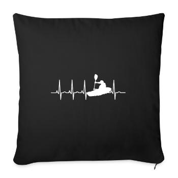 Kajak Rudern Paddeln EKG Boot Paddel Kayak Kanu - Sofakissenbezug 45 x 45 cm - Schwarz - Vorne
