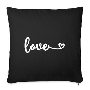 Minimalist Love lettering with heart - Sofa pillowcase 17,3'' x 17,3'' (45 x 45 cm) - black - Front