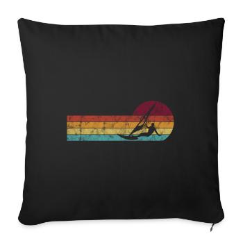 Surfing Windsurfer Windsurfing Windsurfing Retro - Sofa pillowcase 17,3'' x 17,3'' (45 x 45 cm) - black - Front