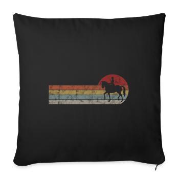 Dressage Équitation Cavaliers de dressage Équitation Équitation - Housse de coussin décorative 45 x 45 cm - noir - Devant