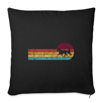 Trotteur trotter dans un style rétro ou vintage - Housse de coussin décorative 45 x 45 cm - noir - Devant