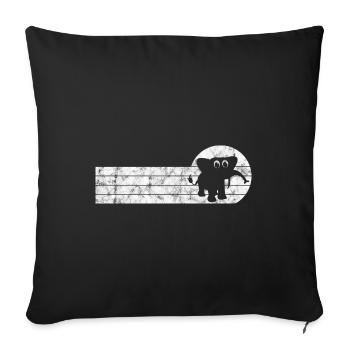 Elefanten Elefant für Kinder - Sofakissenbezug 45 x 45 cm - Schwarz - Vorne