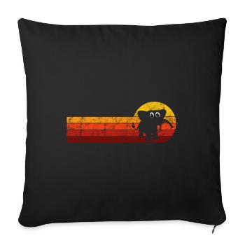 Eléphant éléphant pour enfants - Housse de coussin décorative 45 x 45 cm - noir - Devant