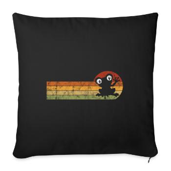 Frosch Frösche Geschenk für Kinder Lustig Witzig - Sofakissenbezug 45 x 45 cm - Schwarz - Vorne