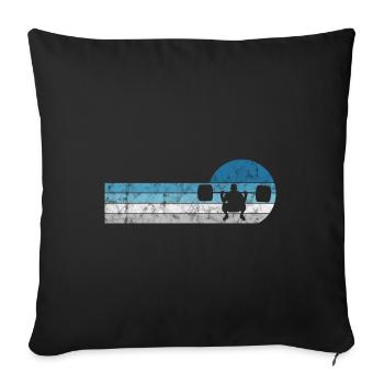 Musculation Bodybuilder GYM Fitnessstudio Retro - Housse de coussin décorative 45 x 45 cm - noir - Devant
