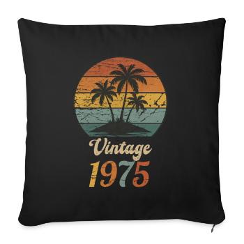 50ème Anniversaire 1975 Millésime - Housse de coussin décorative 45 x 45 cm - noir - Devant