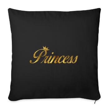 Princess - Sofa pillowcase 17,3'' x 17,3'' (45 x 45 cm) - black - Front