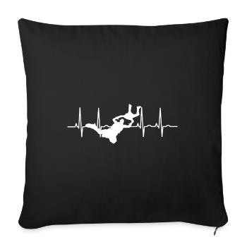 Parachute parachutiste - Housse de coussin décorative 45 x 45 cm - noir - Devant
