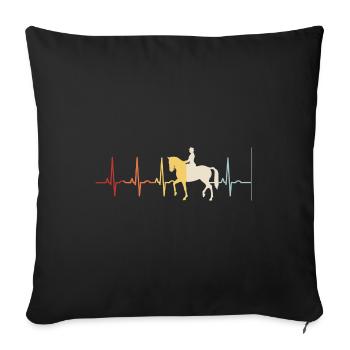 Dressage Dressage Rider Riding Horse - Sofa pillowcase 17,3'' x 17,3'' (45 x 45 cm) - black - Front