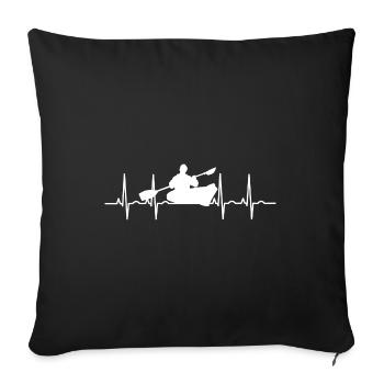Kanu Paddeln Kayak EKG Kajak Rudern Boot Paddel - Sofakissenbezug 45 x 45 cm - Schwarz - Vorne