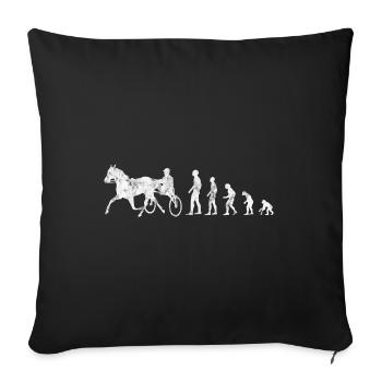 Traber Trabrennen im Evolution Style - Sofakissenbezug 45 x 45 cm - Schwarz - Vorne