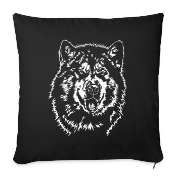 ALASKAN MALAMUTE Portrait Le cadeau des chiens de Wilsign - Housse de coussin décorative 45 x 45 cm - noir - Devant