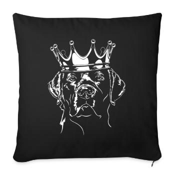 LABRADOR RETRIEVER Labbi Crown Dogs Wilsigns - Sofa pillowcase 17,3'' x 17,3'' (45 x 45 cm) - black - Front