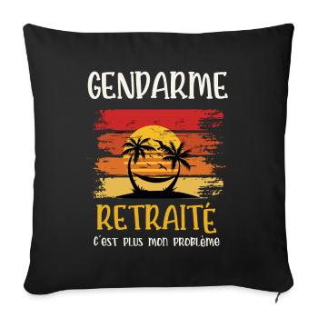 gendarme retraité - Housse de coussin décorative 45 x 45 cm - noir - Devant