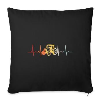 Bauer Traktor Trecker EKG Traktoren Bauernhof - Sofakissenbezug 45 x 45 cm - Schwarz - Vorne