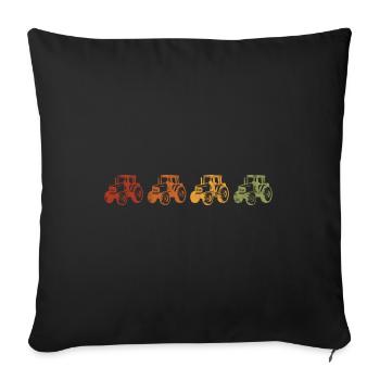 Bauer Traktor Trecker Bauernhof Traktoren Retro - Sofakissenbezug 45 x 45 cm - Schwarz - Vorne