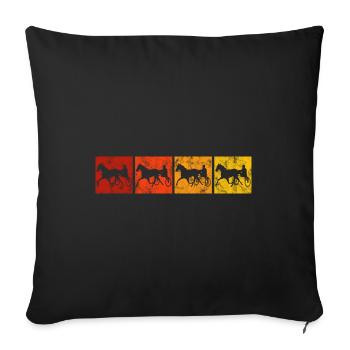 Trotteur trotter dans un style rétro ou vintage - Housse de coussin décorative 45 x 45 cm - noir - Devant