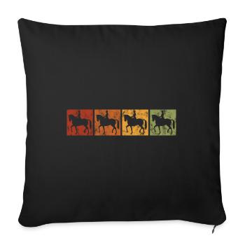 Dressage Cavalier de dressage Cheval d’équitation - Housse de coussin décorative 45 x 45 cm - noir - Devant