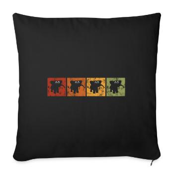 Eléphant éléphant pour enfants - Housse de coussin décorative 45 x 45 cm - noir - Devant