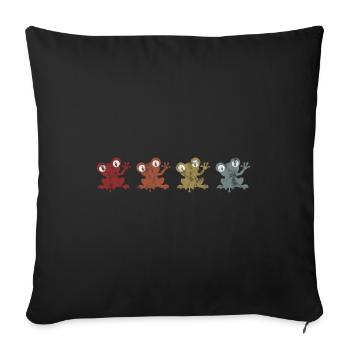 Frog Frogs Gift for Kids Funny Funny - Sofa pillowcase 17,3'' x 17,3'' (45 x 45 cm) - black - Front