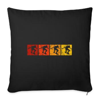 Skateboarder Skateboard Skater Skate Skateing - Housse de coussin décorative 45 x 45 cm - noir - Devant