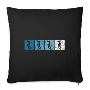 Skateur Skateboard Skateur Skater Skate - Housse de coussin décorative 45 x 45 cm - noir - Devant