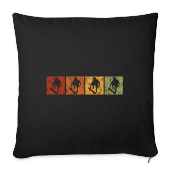Skateboarder Skateboard Skater Skate Skateing - Sofakissenbezug 45 x 45 cm - Schwarz - Vorne