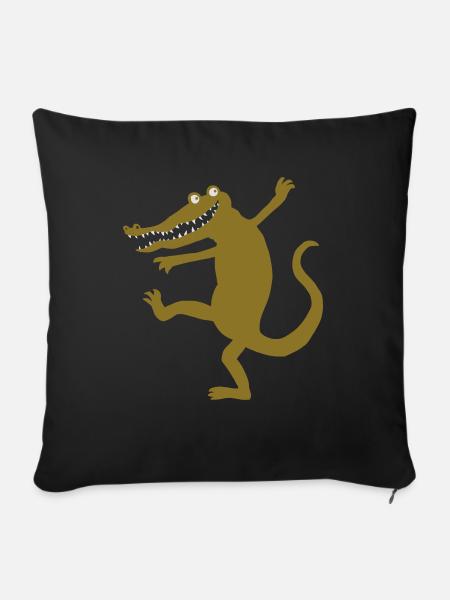 Krokodil - Sofakissenbezug 45 x 45 cm - Schwarz