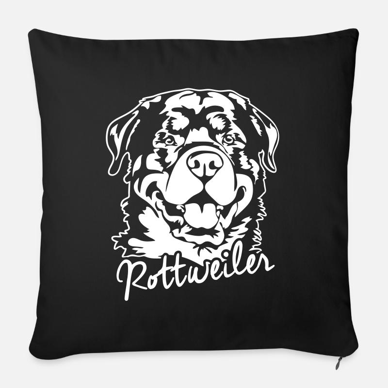 ROTTWEILER PORTRAIT - Sofakissenbezug 45 x 45 cm - Schwarz