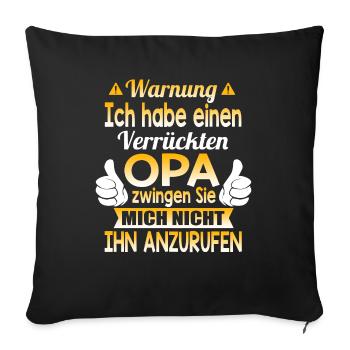 Warnung OPA - Sofakissenbezug 45 x 45 cm - Schwarz - Vorne
