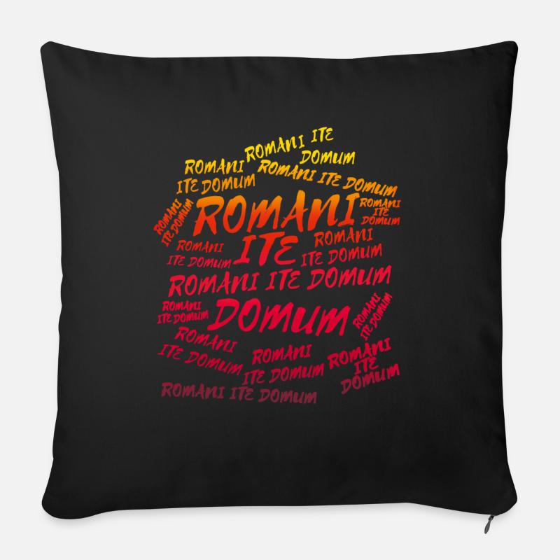 Romani ite domum - rot orange - Sofakissenbezug 45 x 45 cm - Schwarz