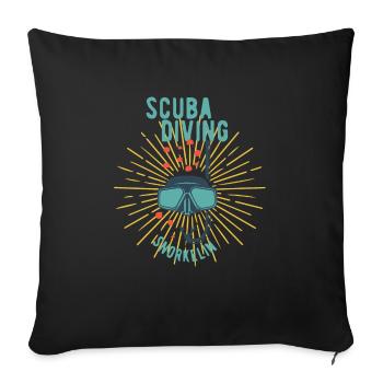 Plongeur - Plongée - Étudiants de plongée - Scuba Diving - Housse de coussin décorative 45 x 45 cm - noir - Devant