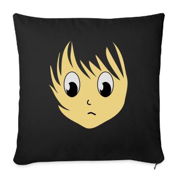 Anime girlie manga girl girls 3 c. - Sofa pillowcase 17,3'' x 17,3'' (45 x 45 cm) - black - Front