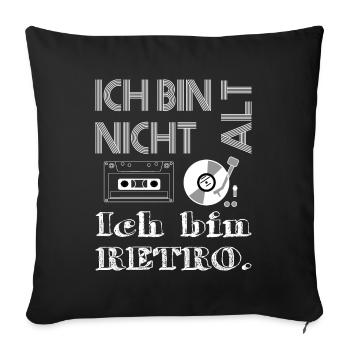 I am not old I am retro - Sofa pillowcase 17,3'' x 17,3'' (45 x 45 cm) - black - Front