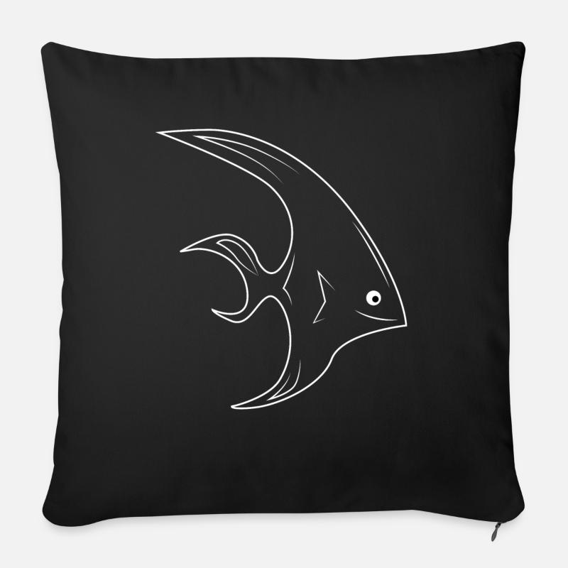 Fisch - Sofakissenbezug 45 x 45 cm - Schwarz