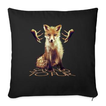 Say no to Fur IV - Housse de coussin décorative 45 x 45 cm - noir - Devant
