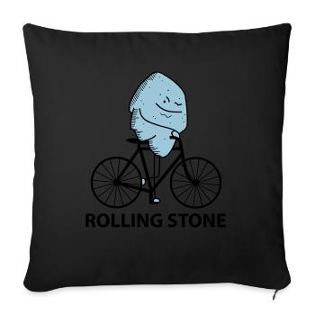 Rolling Stone (b) - Sofakissenbezug 45 x 45 cm - Schwarz - Vorne