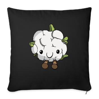 Sweet cauliflower - Sofa pillowcase 17,3'' x 17,3'' (45 x 45 cm) - black - Front