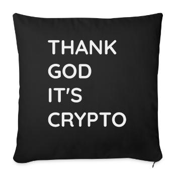 Dieu merci, c’est Crypto - Housse de coussin décorative 45 x 45 cm - noir - Devant