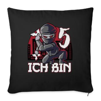 Roter Ninja Fünften 5 Geburtstag Junge Geschenk - Sofakissenbezug 45 x 45 cm - Schwarz - Vorne