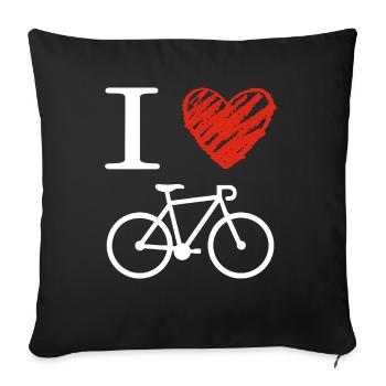 I love cycling - cyclists bike - Sofa pillowcase 17,3'' x 17,3'' (45 x 45 cm) - black - Front