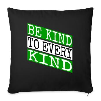 planet evolve go vegan vegetable funny rights - Sofa pillowcase 17,3'' x 17,3'' (45 x 45 cm) - black - Front