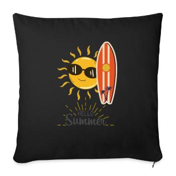 Hello Summer - Sofa pillowcase 17,3'' x 17,3'' (45 x 45 cm) - black - Front